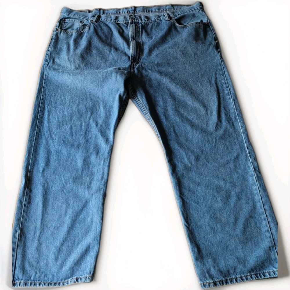Vntg Levi 505 Men's Cotton Straight Leg Blue Jeans Big & Tall 50 x 29 GUC